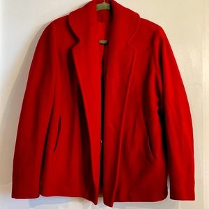 100% Cashmere Coat Red Luxury Vintage Hand Tailored Womens